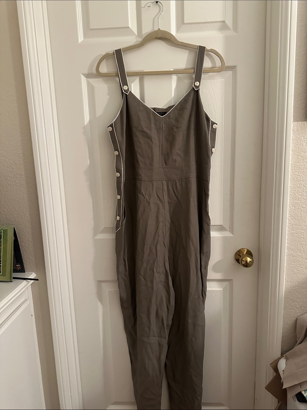 rag & bone Olive Green Button-Side Jumpsuit